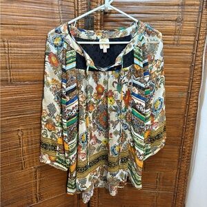 Fig and Flower Multicolor Colorful Blouse